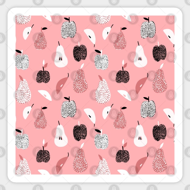 Dotted Apples and Pears (pink) Sticker by kostolom3000